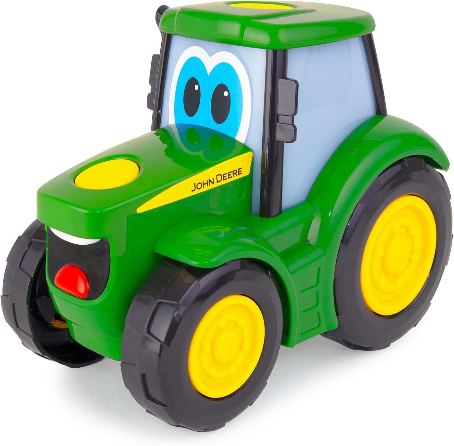 TOMY John Deere Lights ’n Sounds Johnny Tractor - Light Up Tractor Toy with Sound Effects and Free-Rolling Wheels - Officially Licensed John Deere Product - Indoor Outdoor Toy - Ages 18 Months and Up