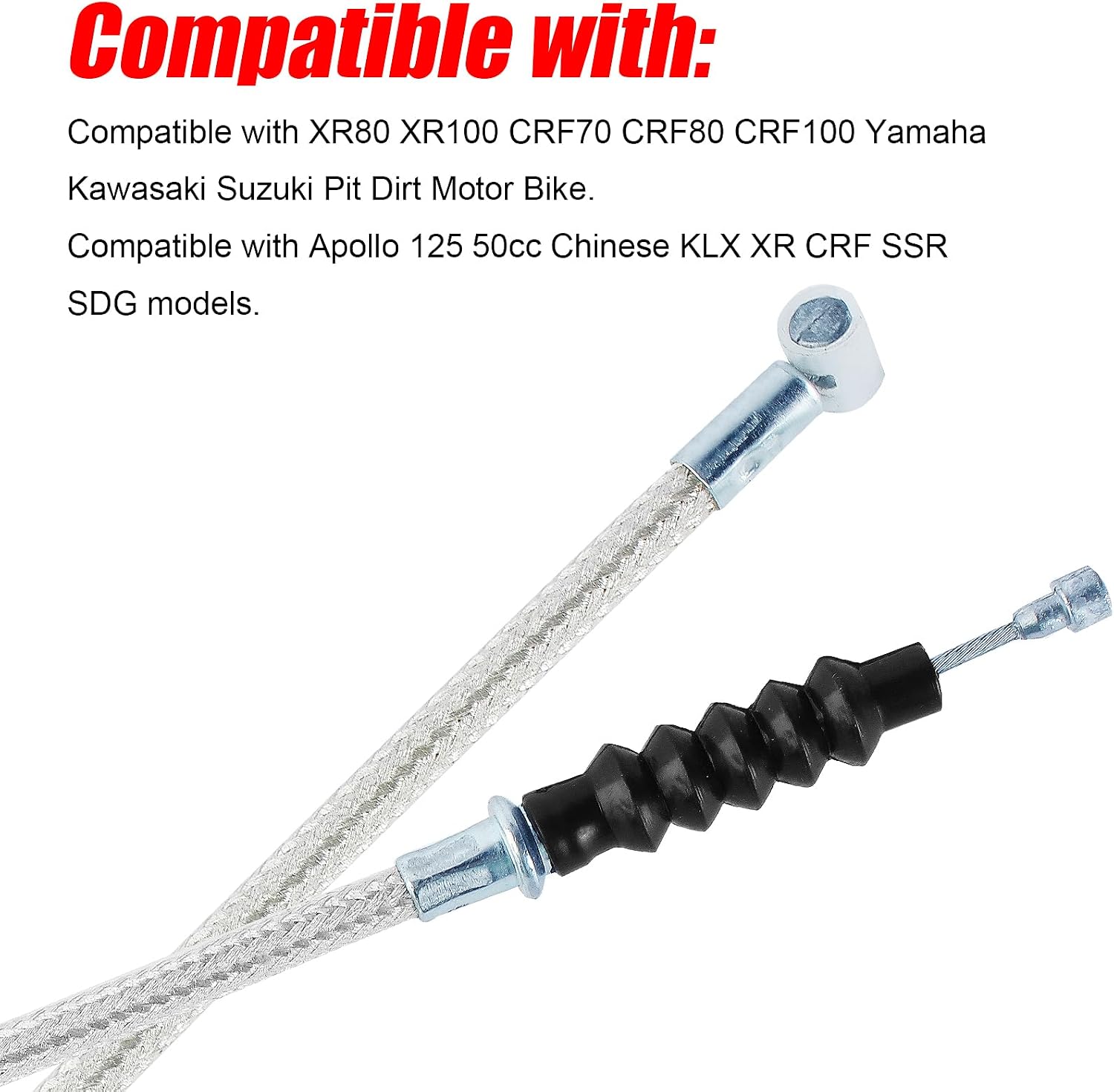 Clutch Cable for 50cc 70cc 90cc 110cc 125cc 140cc Horizontal Engine Pit Dirt Bike ATV TaoTao Sunl Baja 35.43inch Adjustable White