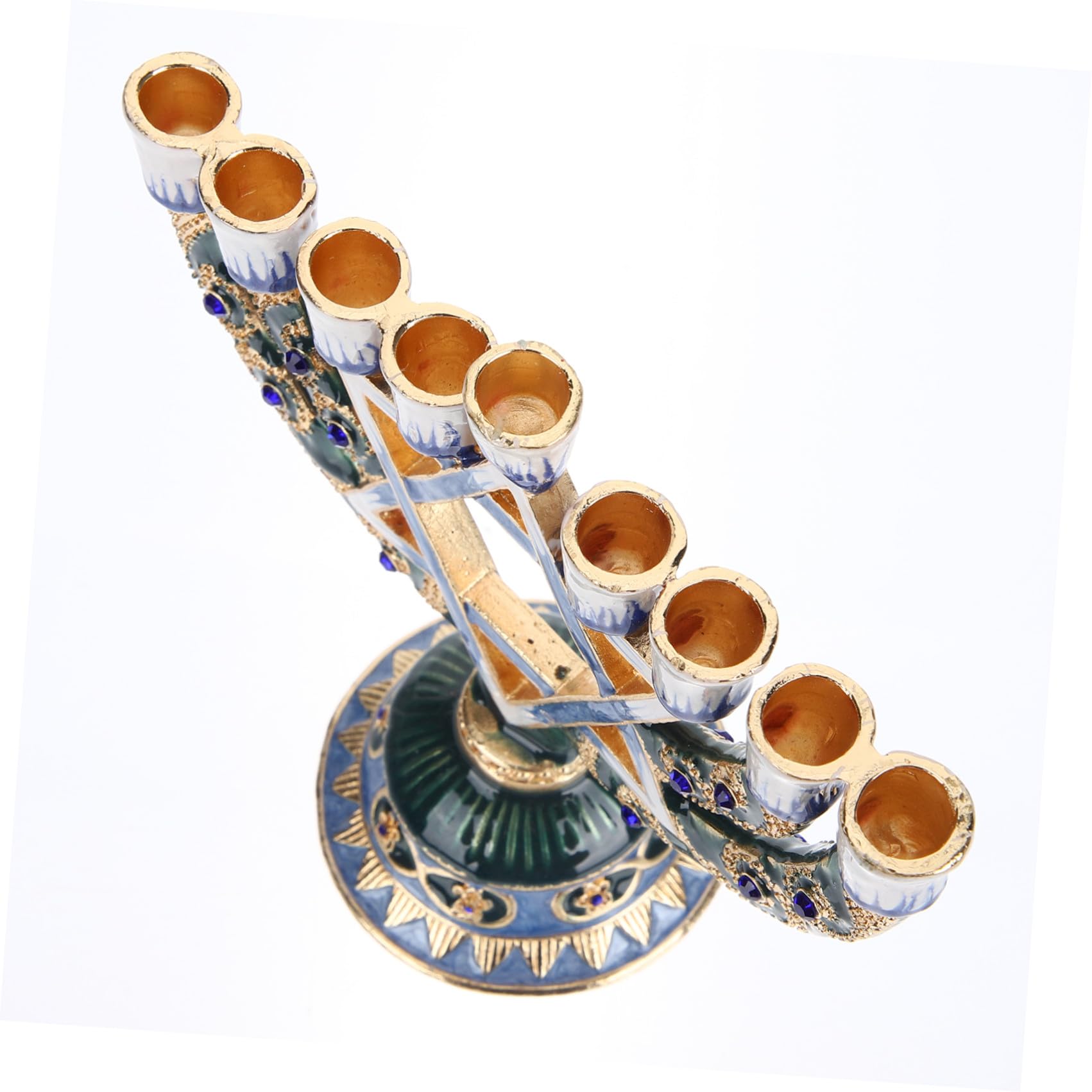 Candeliere Ebraico a 9 Bracci in Lega, Stile Retro Religioso