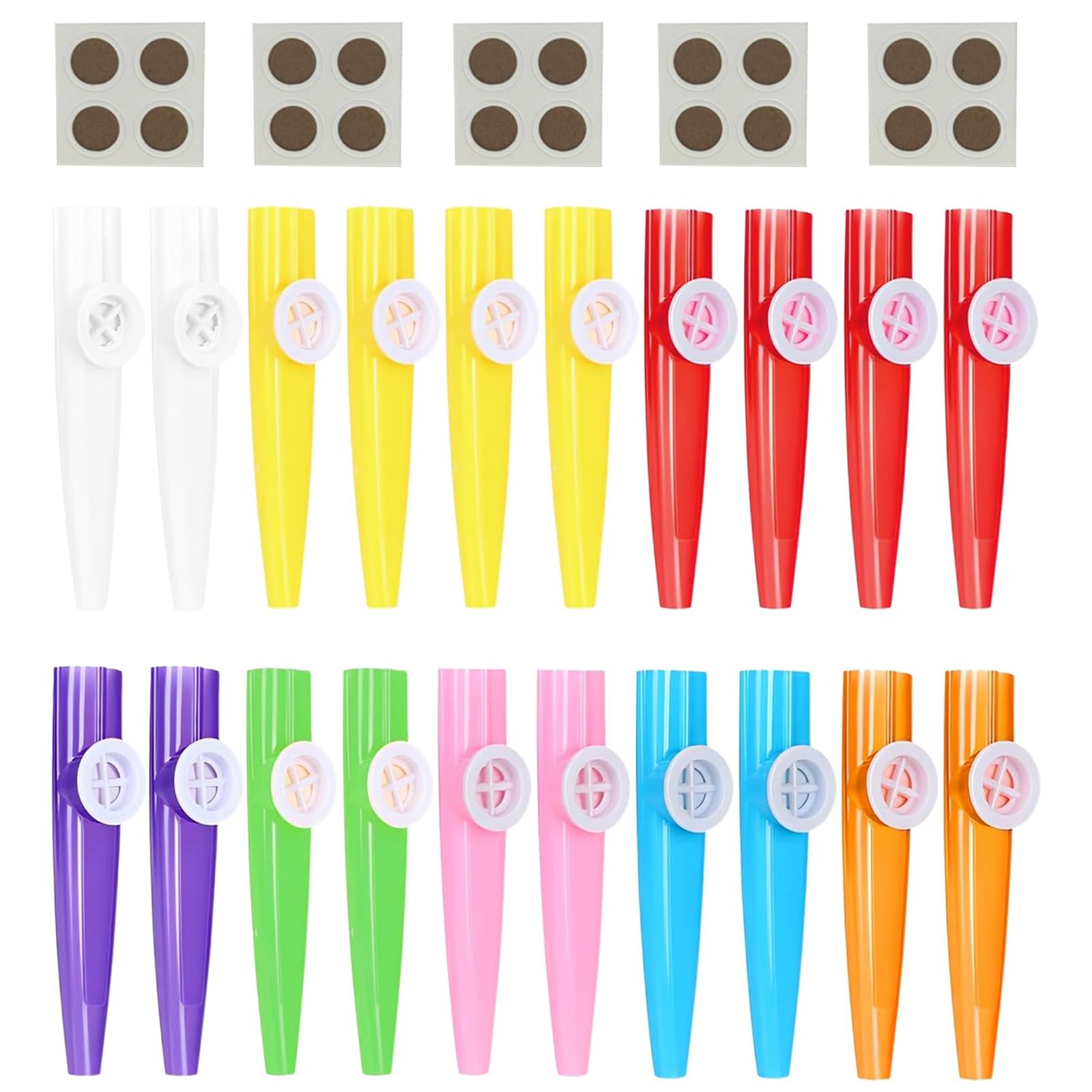 20Pcs Kazoos Multipack, Kazoo Instrument, Card Flute Accompaniment Toy, Multi-Color Kazoo Kazoos for Kids Beginners