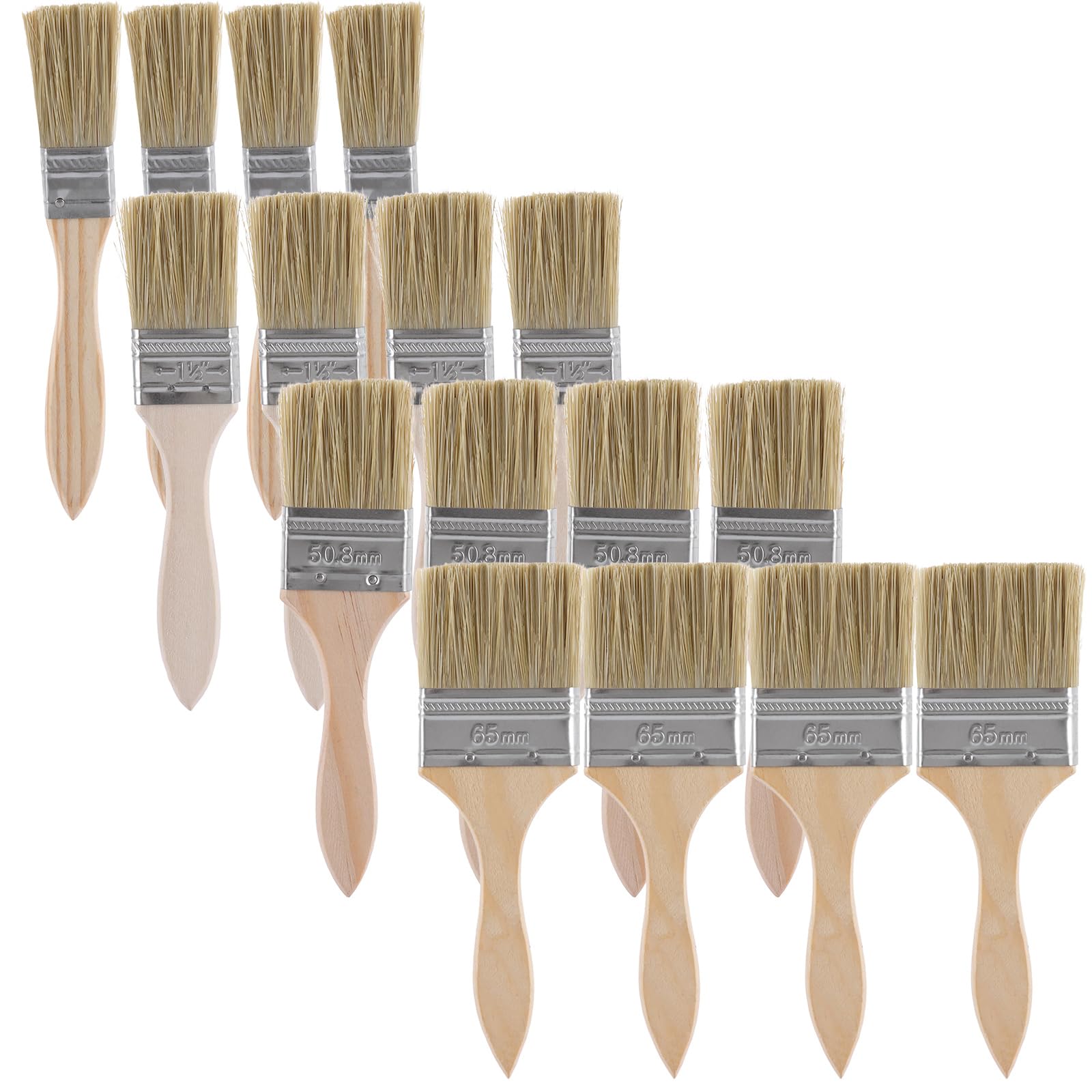 ASelected 20Pcs Chip Paint Brushes 2.5, 2, 1.5 and 1 inch Sizes, Professional Wooden Handle Paintbrush Wall Trim House Touch-up Stain Brushes SetFor Paint, Stains, Varnishes, Glues and Home DIY