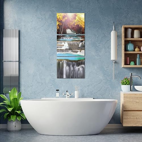 Miniatura 5 de Artsbay Lienzo de cascada para pared, diseño de cascada pacífica, pinturas de paisaje, bosque y naturaleza, impresión sobre lienzo, obra de arte