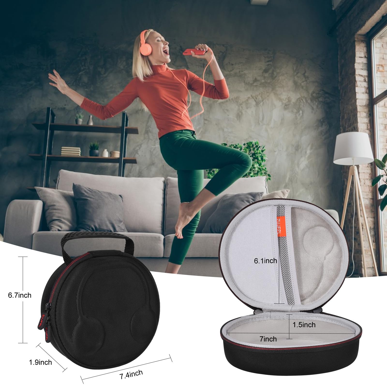 Custodia per cuffie, custodia rigida in EVA per cuffie wireless Bluetooth JBL Live 400BT/460NC e JBL Tune 500BT/510BT/660NC/600 BTNC/570BT (grigio)