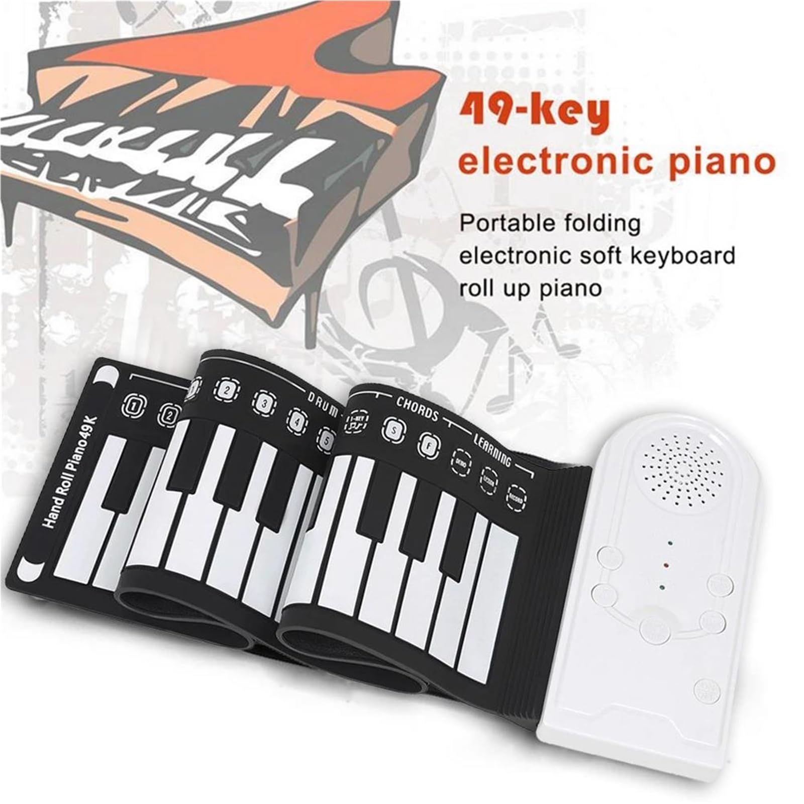 Digital Keyboard Tastiera Elettronica Per Pianoforte Pieghevole Portatile Con 49 Tasti Tastiera Morbida In Silicone Strumenti Per Principianti