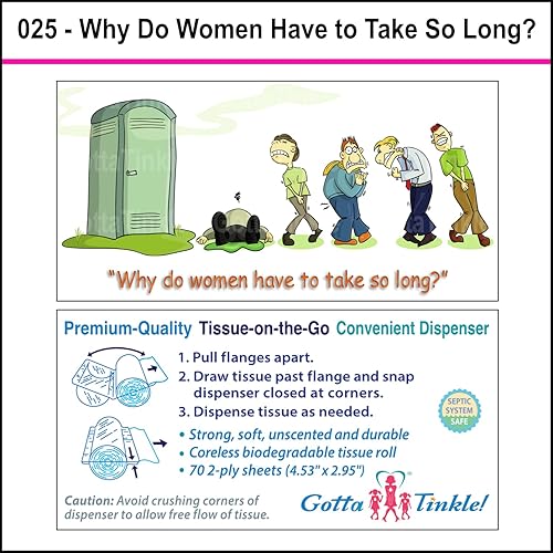 Miniatura 3 de Mini rollos de papel higiénico prémium para viajes, tamaño de viaje, prácticos dispensadores de plástico, humor para baño y orinal (paquete de 3)