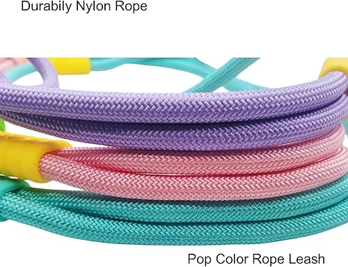 Miniatura 4 de Paquete de senderismo para perros manos libres, correa de cintura ajustable de 6 pies y soporte impermeable para bolsa de excrementos (rosa + negro)