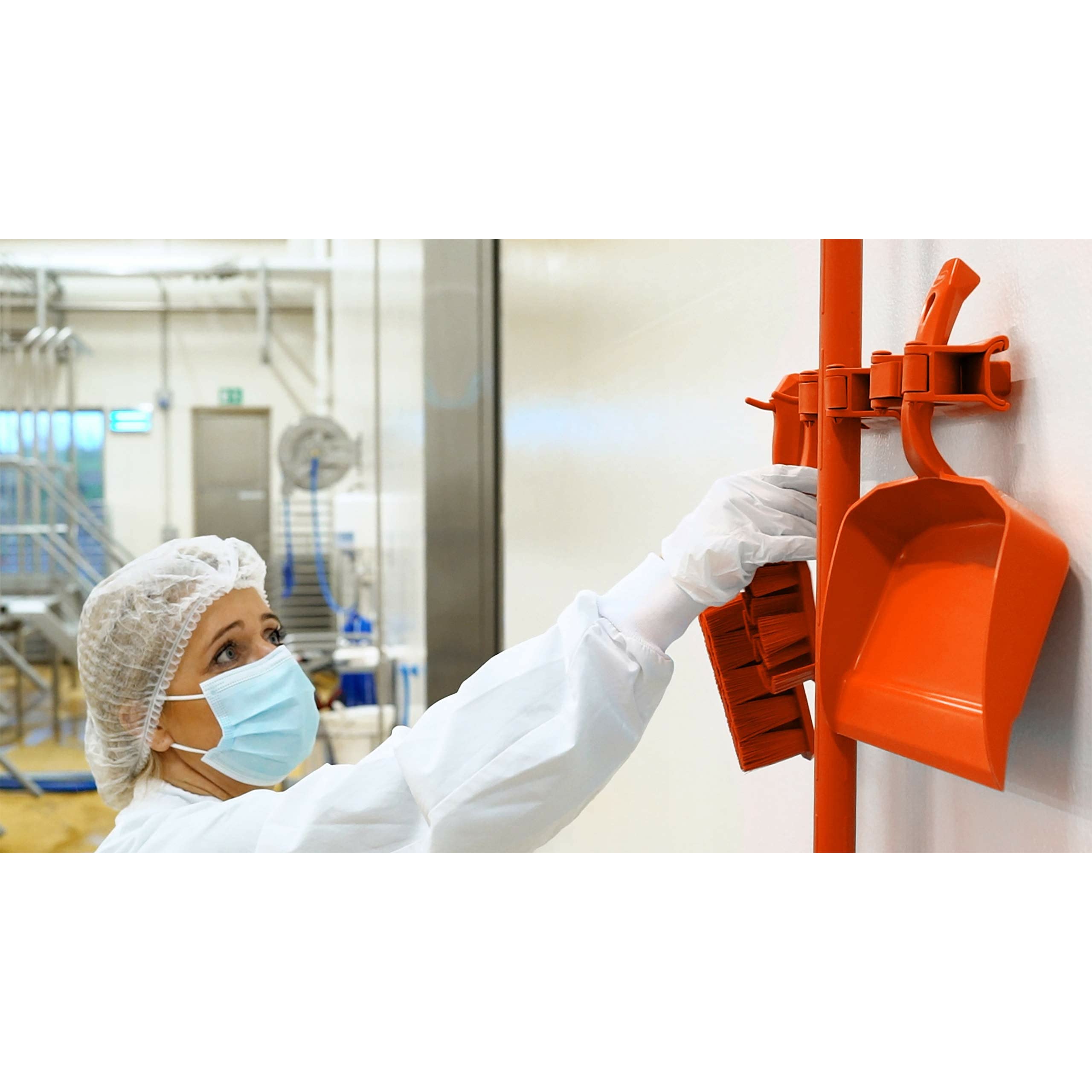 Vikan 10114 Sistema Sanitario Hi-Flex Staffa Da Parete, Rosso