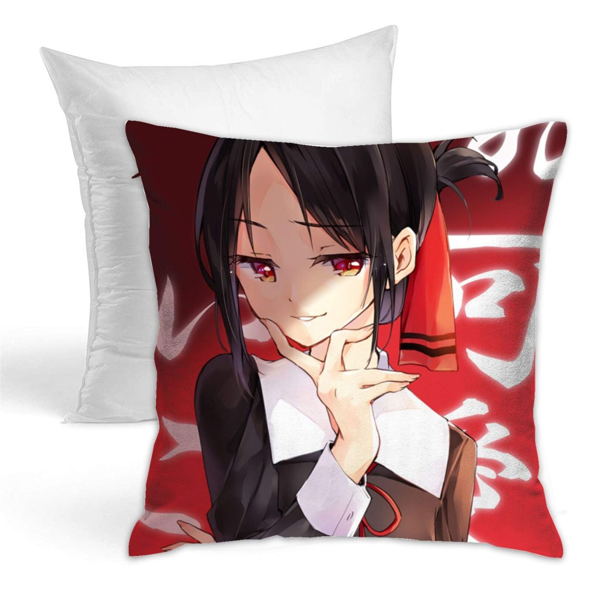 Anime Kaguya sama Love is War Fujiwara Chika Cosplay Cartoon Plush Pillow Cushion Doll with Invisible Zipper - 17.7"