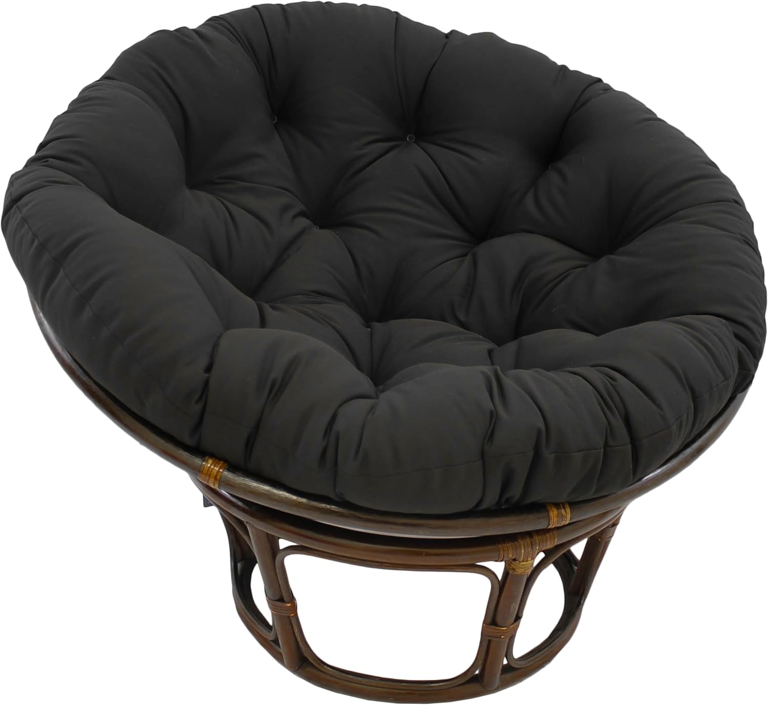 Blazing Needles Solid Twill Papasan Cushion, 48" x 6" x 48", Black