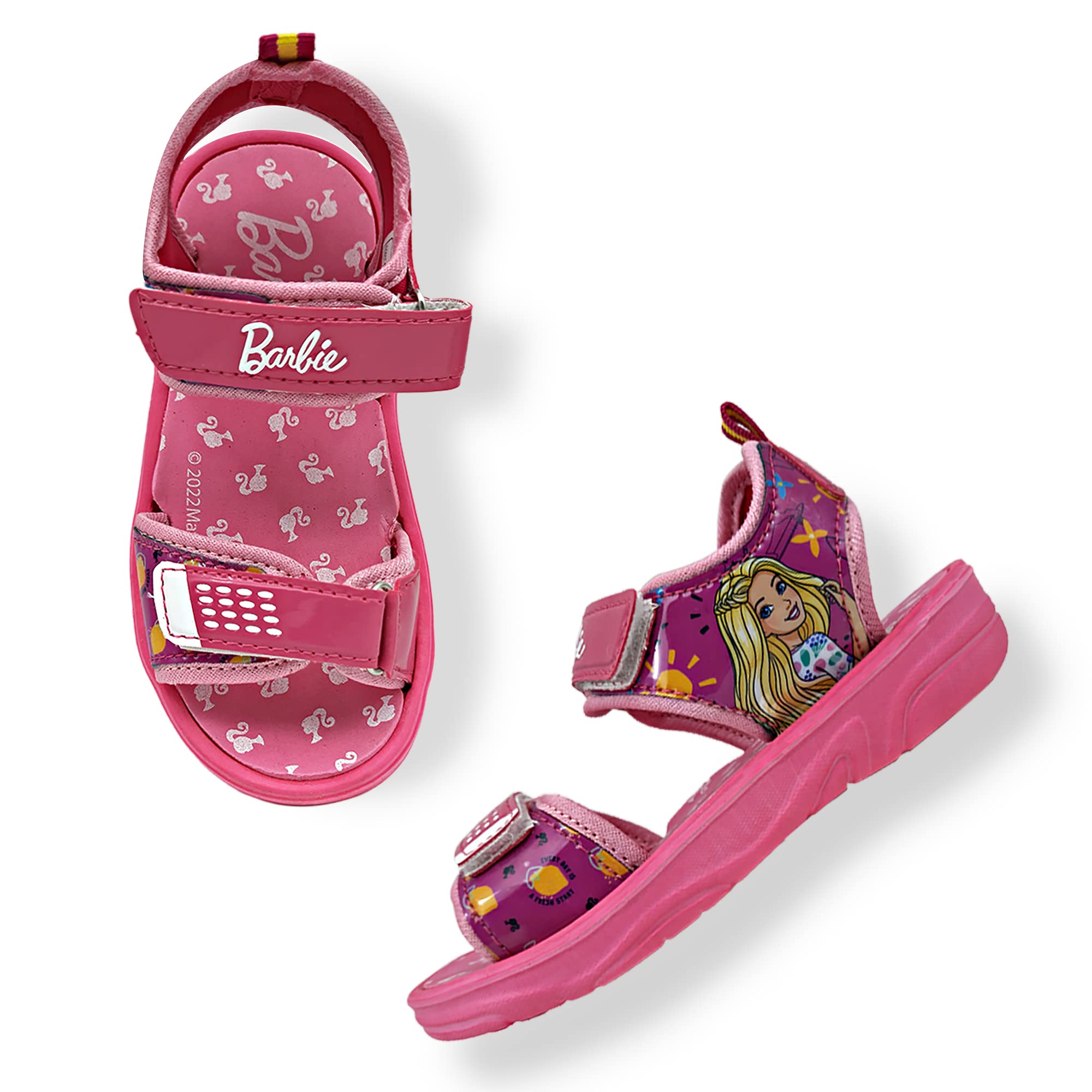 KidsvillePrinted Barbie Pink Sandals For Kids Girls