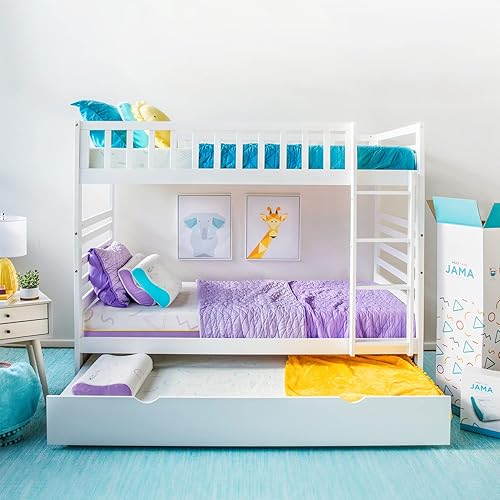 Miniatura 6 de MLILY Colchón infantil de espuma viscoelástica individual con protector para litera en una caja, fabricado en Estados Unidos, certificado