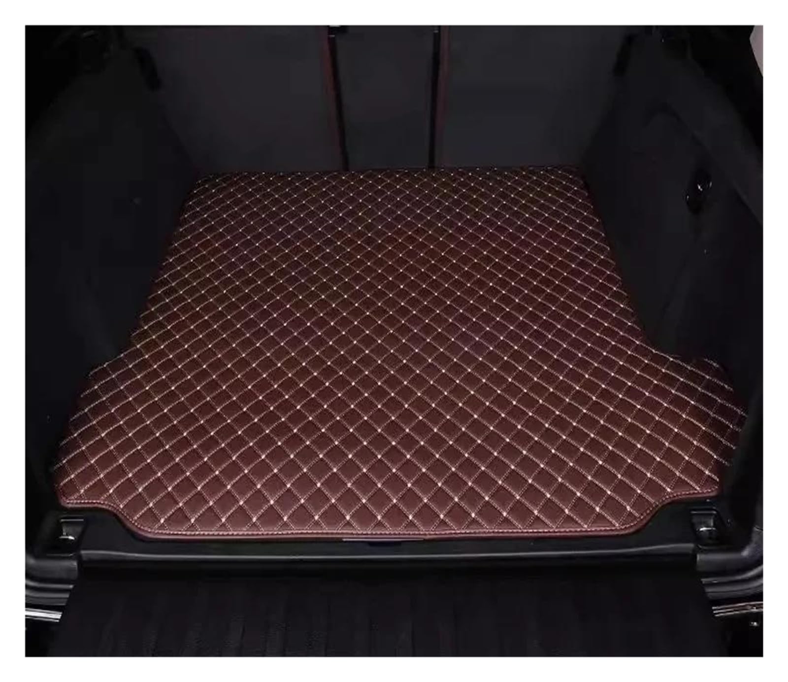 Tapis de coffre pour BMW X5 E70 2006-2013 en cuir artificiel café - 5