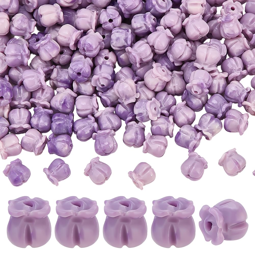 Perles artificielles fleur de corail violettes fabrication bijoux DIY