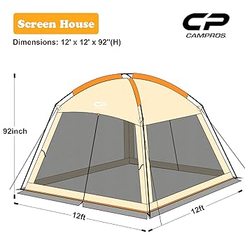Amazon.com: CAMPROS CP Screen House 12 x 12 Ft Screened Mesh