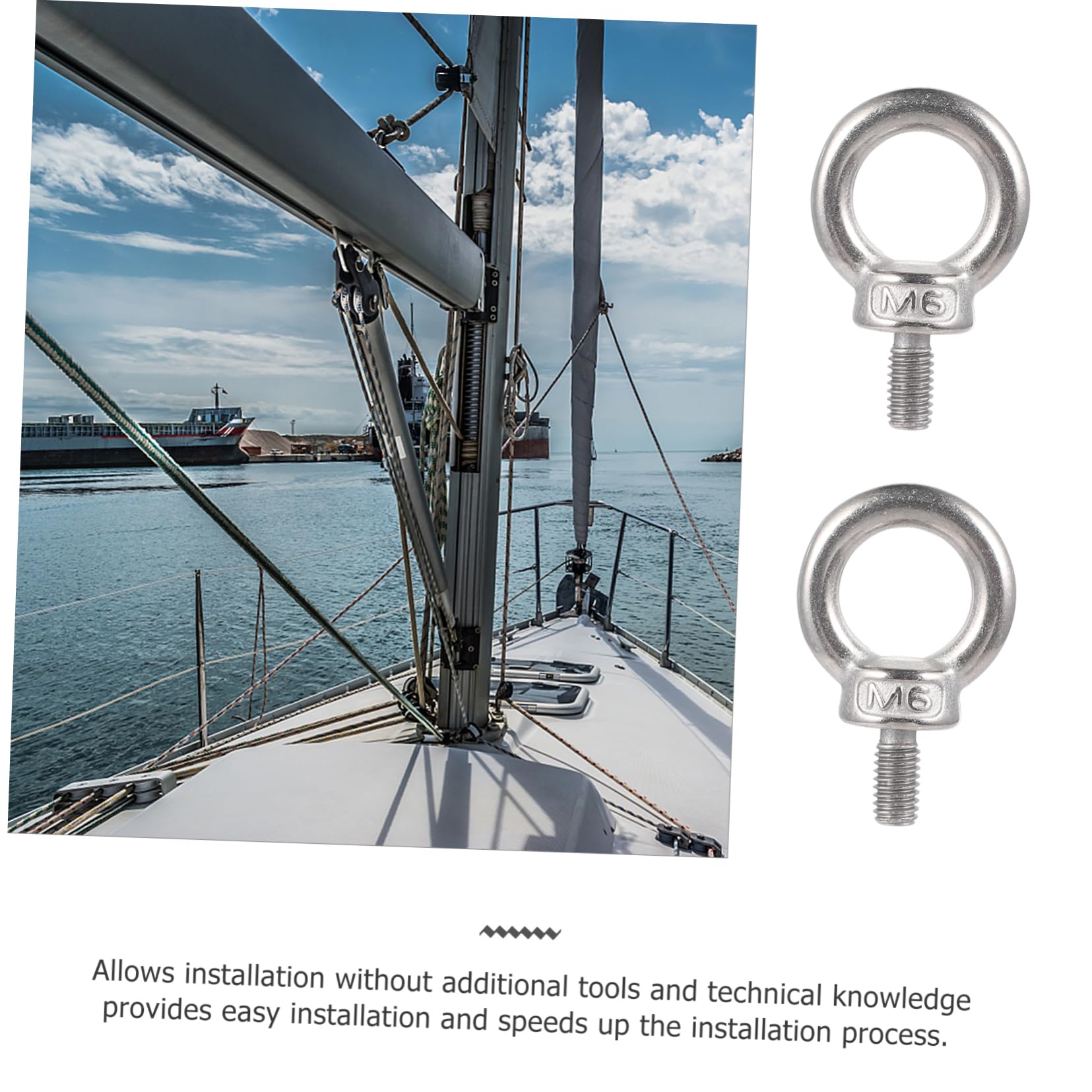 BESPORTBLE Stainless Steel Eyelets Nut 5pcs Ring Shaped Eye Bolt for Securing Installati