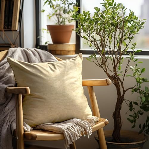 Miniatura 5 de Encasa Homes - Juego de 2 fundas de almohada de felpilla fina, 18 x 18 pulgadas, color liso texturizado, suave y liso, funda de cojín decorativa