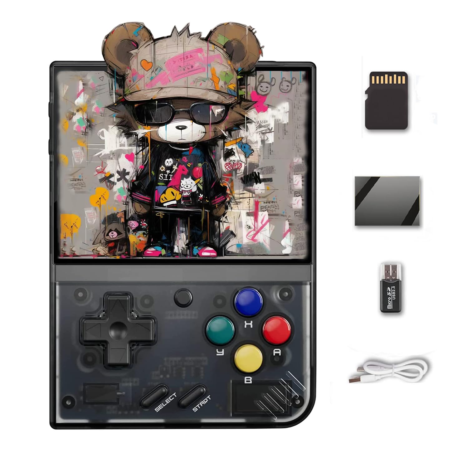 XiFanHo Retro Game Console Miyoo Mini Plus, 128G Miyoo Mini+ Console di gioco portatile con oltre 20000 giochi, sistema Linux Cortex-A7 con 3000 mAh Supporta Gamepad wireless
