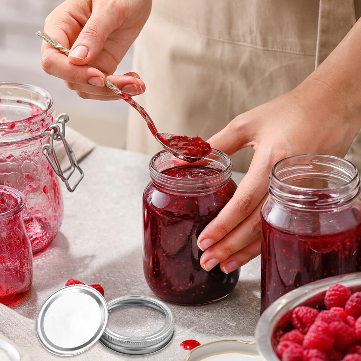Mason Jar pokrywka 70 mm Mason Jar Regular Mouth szczelna pokrywka wymienna wielokrotnego użytku, słoiki na dżemy, cukierki, puszki na kawę