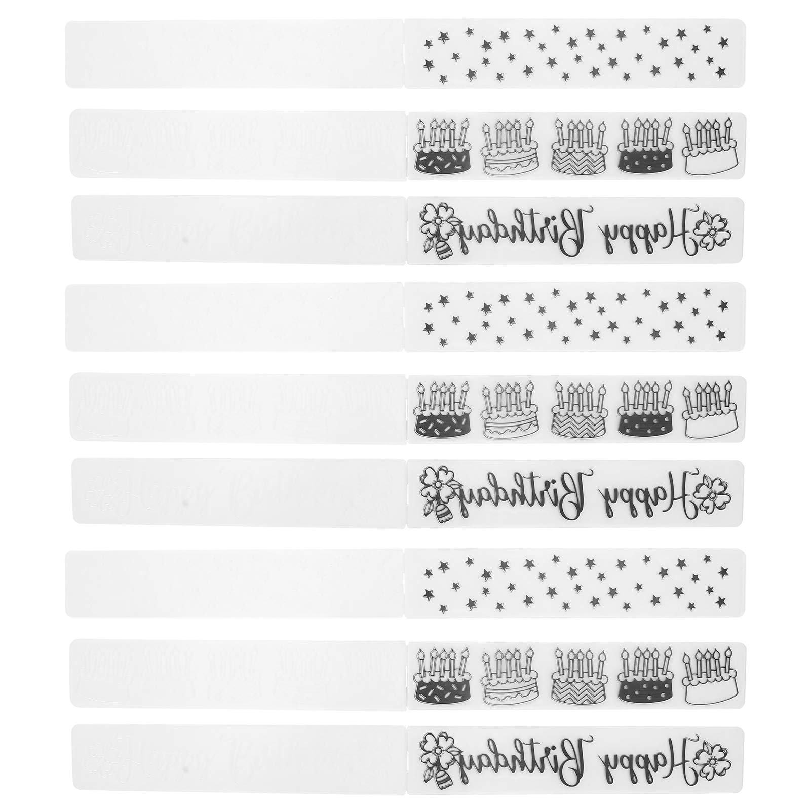 9pcs Plastic Embossing Folders DIY Card Making Scrapbooking Happy Birthday Cake Candle Ribbons