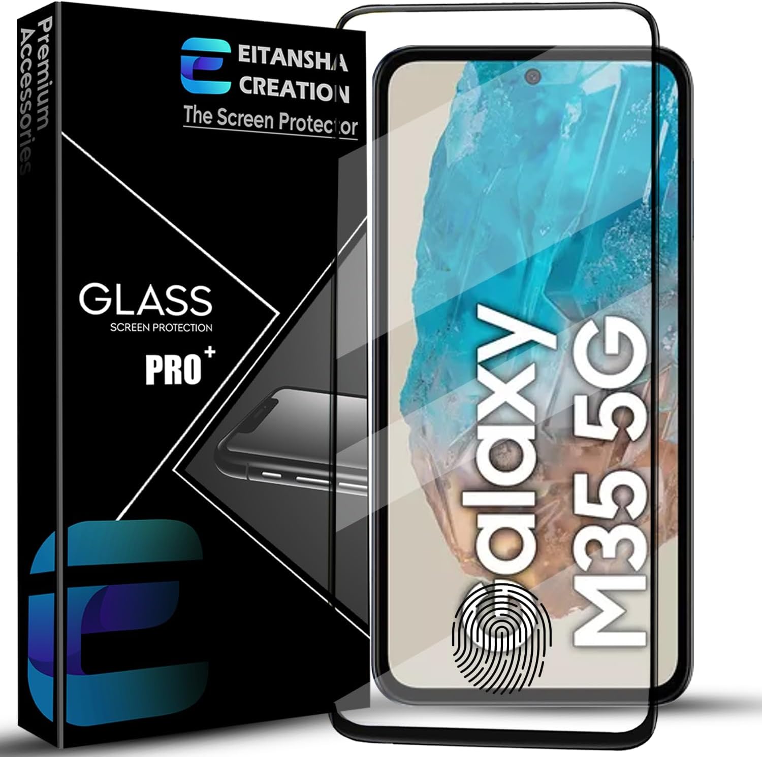 Edge To Edge Screen Protector Tempered Glass For Samsung Galaxy M35 5G / A35 5G / A55 5G With Easy Self-Installation Kit, (Samsung Galaxy M35 2024)