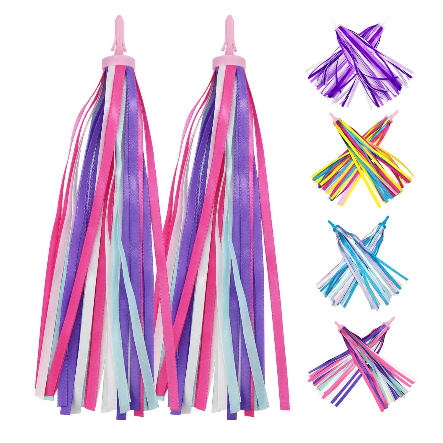 PLATT Biciclette per Bambini Manubrio Stelle Filanti Streamers, Ornamentali per Manubrio,Nastri,Manubrio Filanti Bicicletta,Frange per Manubrio 2Pcs