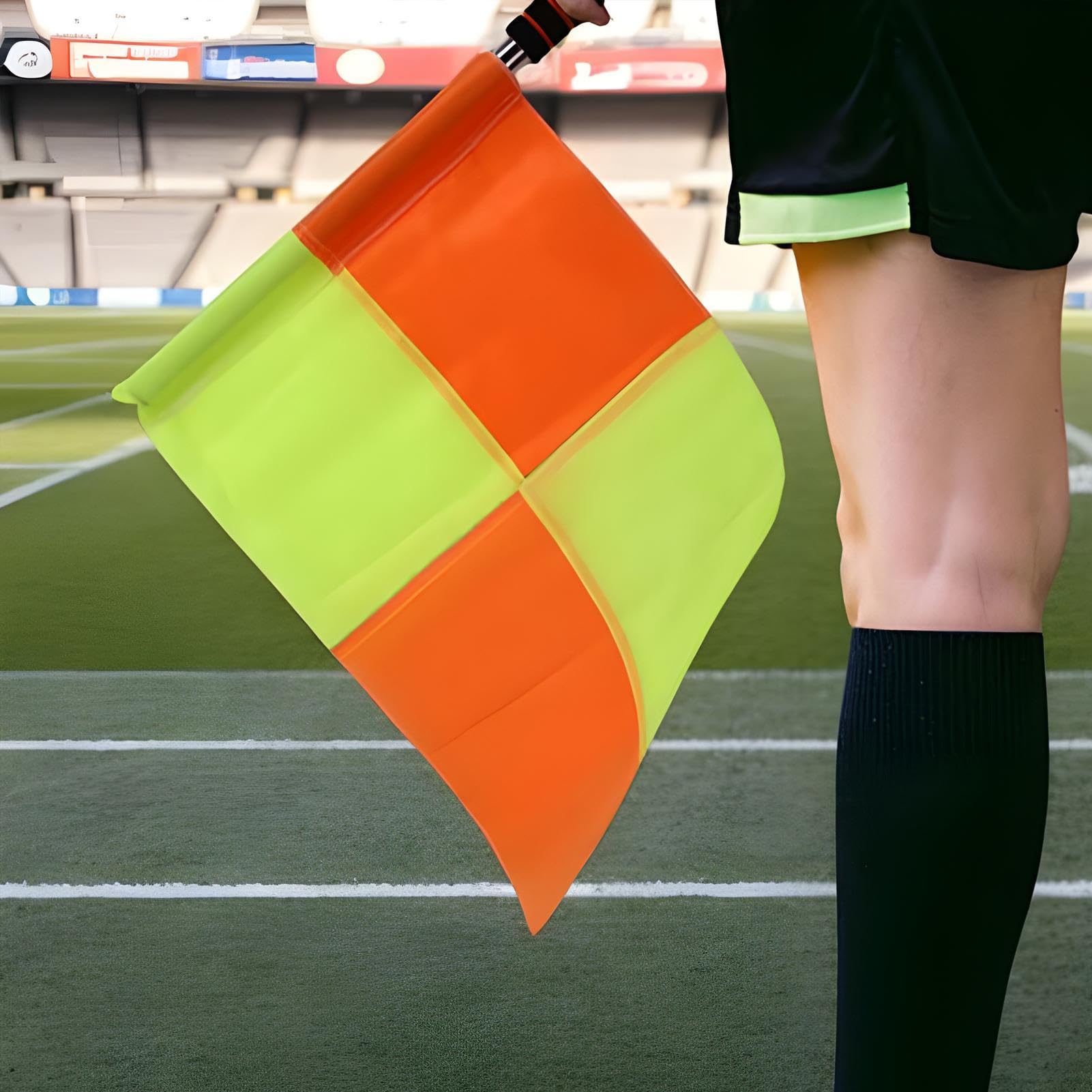 Banderines de Árbitro de Fútbol | Juego de 2 Banderas con Mango Ergonómico y Alta Visibilidad