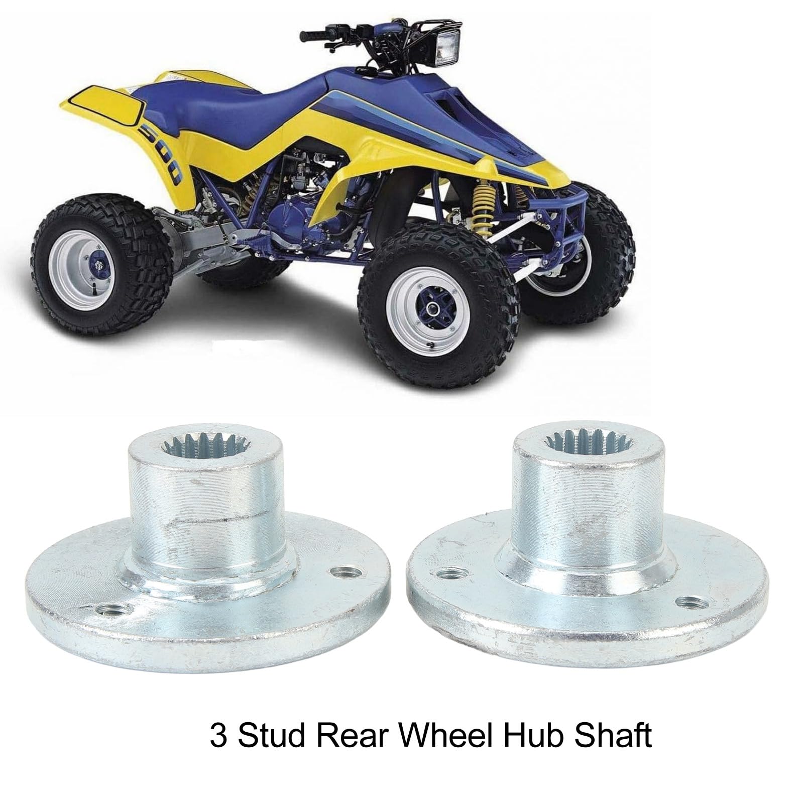 Par de 17T 3 pernos eje trasero aleación de acero buje eje trasero Quad Bike ATV Kart con neumáticos de 5 pulgadas