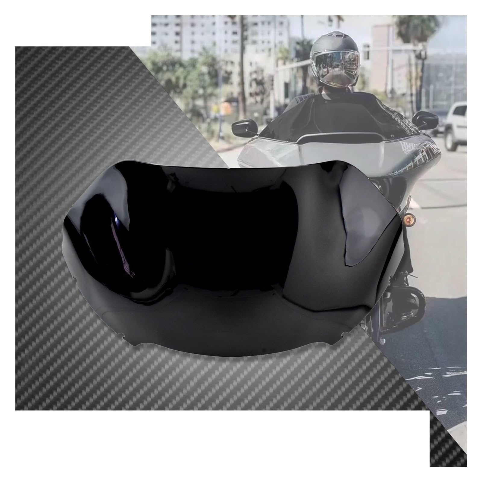 Deflector Viento Parabrisas Parabrisas De Motocicleta para Touring Ro&ad Glide FLTRX FLTRK ST Ultra FLTRU CVO 2015-Up Cubierta Carenado Parabrisas 13 Pulgadas Color Negro