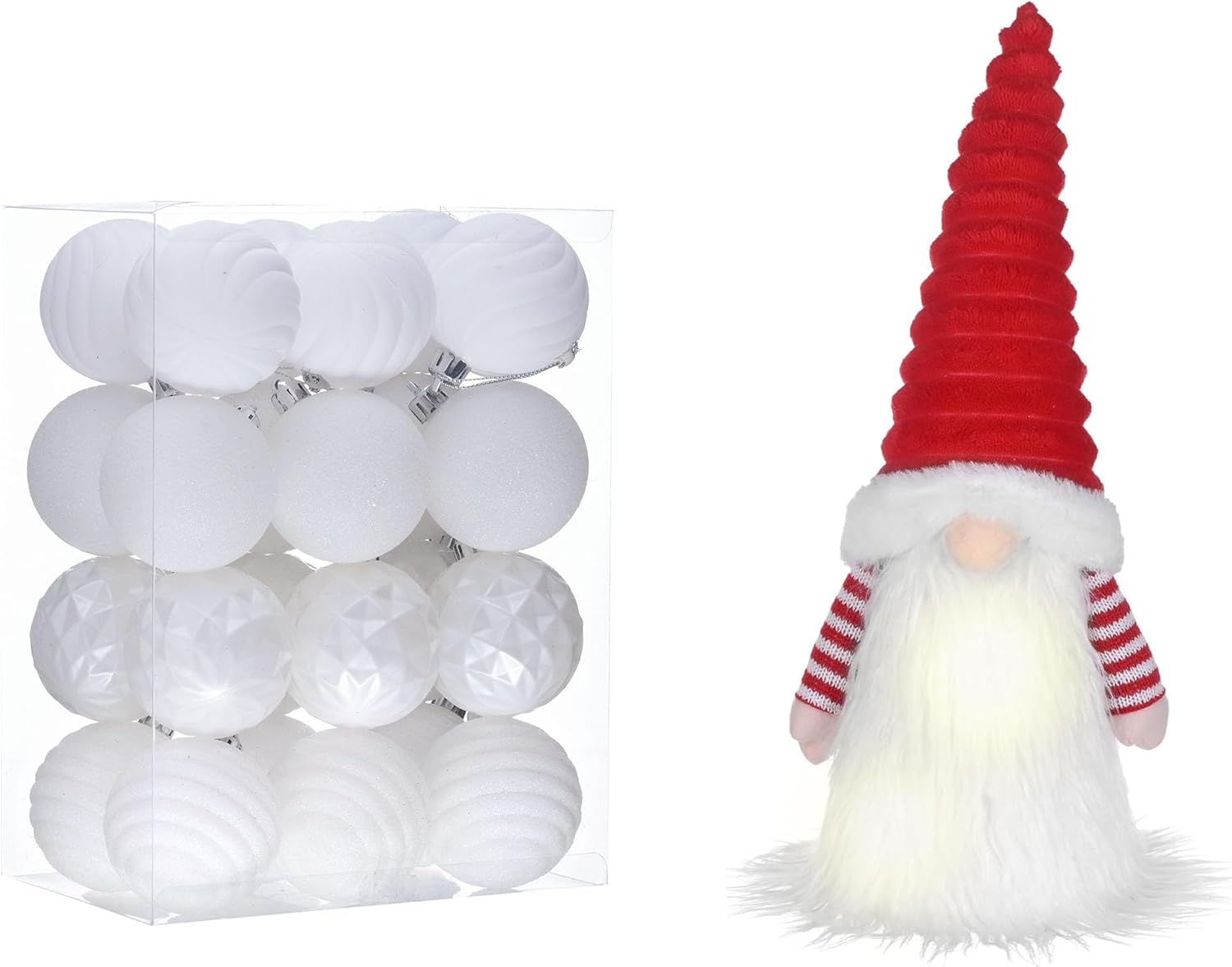 Valery Madelyn Christmas Tree Decorations Ornament Set for Fall Halloween Decor&Christmas Gnome Tree Topper with Timer(2 Items Buddle)