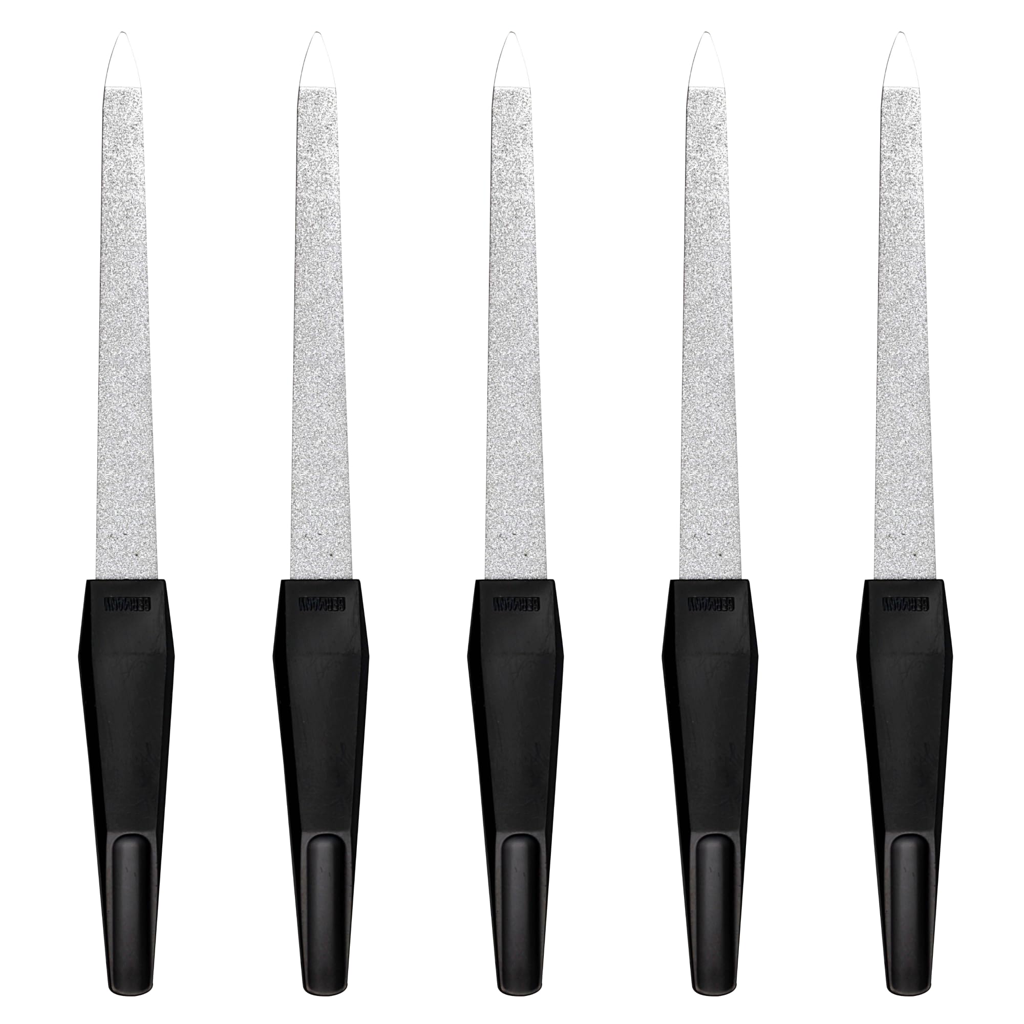 Sonnenschein by Hans Kniebes | Nagelfeile 15 cm aus Deutschland | Für Maniküre und Pediküre | Saphirfeile mit grober und feiner Belagseite | 5er Set 15 cm