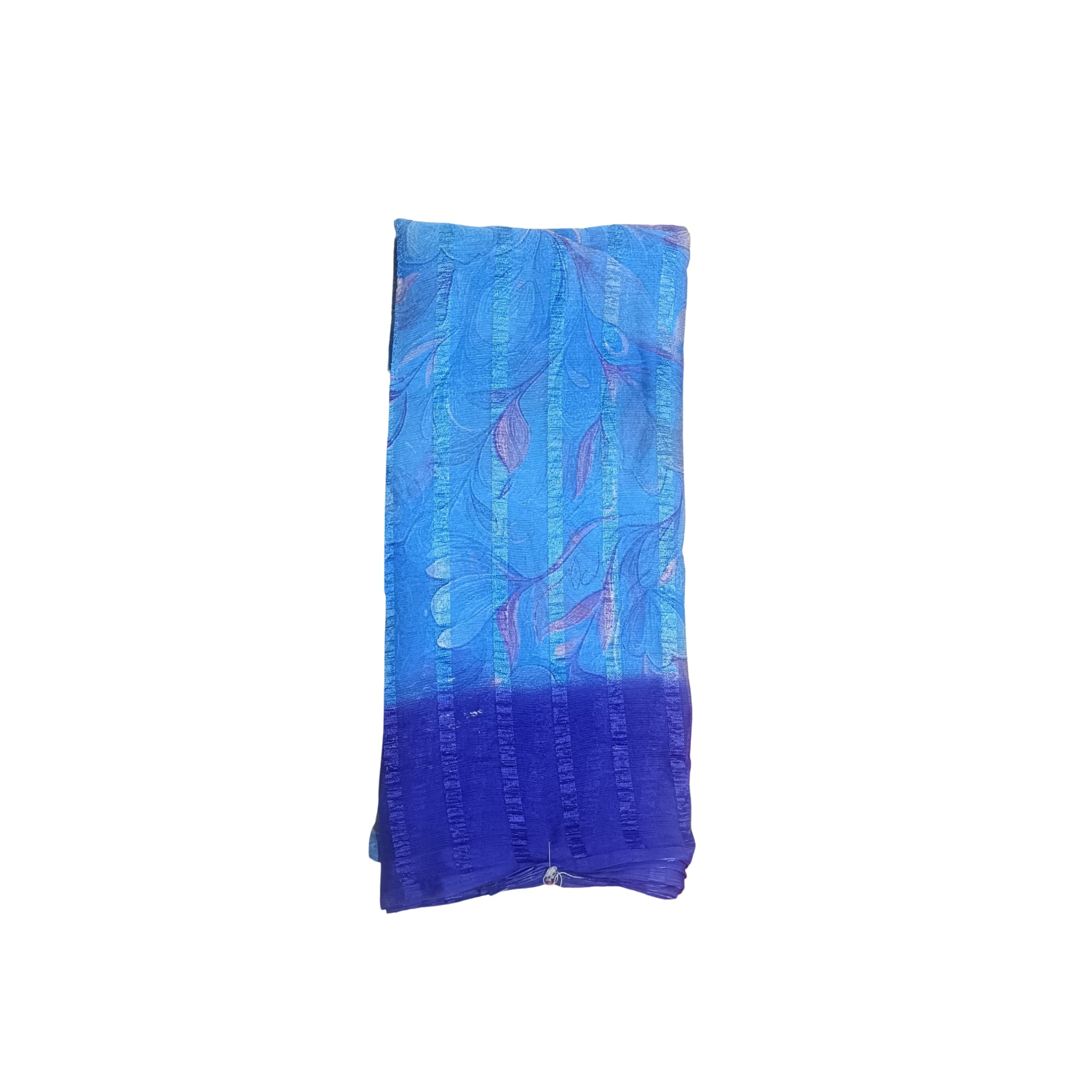 Women's Sky Blue Printed Poonam Saree with Floral Design | Lightweight Ethnic Saree with Unstitched Blouse Piece | Elegant Traditional Drape for Special Occasions-image-9