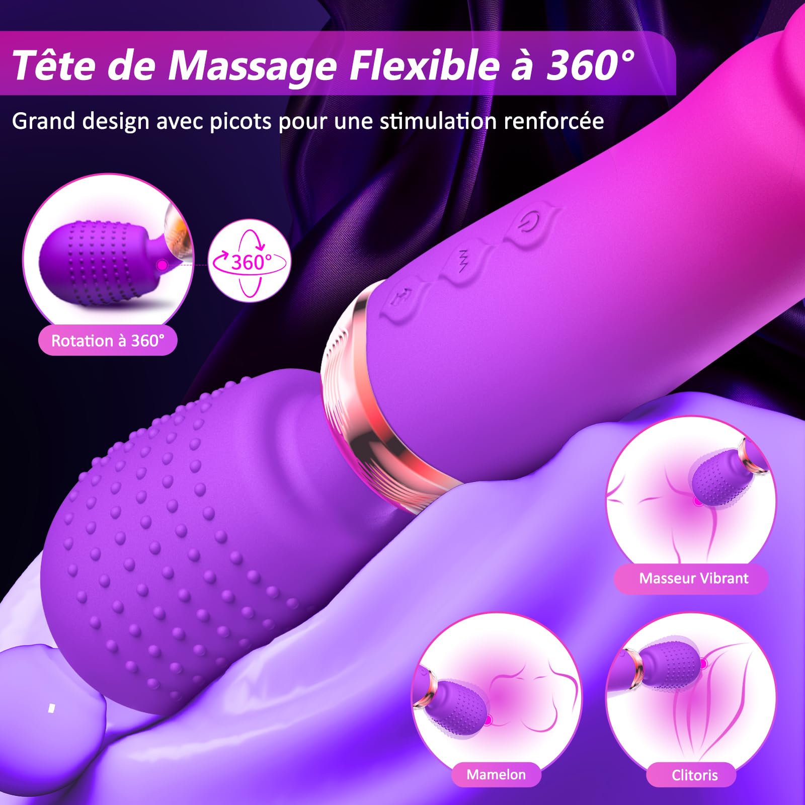 Vibromasseur Va-et-Vient Gode Vibro-Masseur Sexes Toye Femmes, Jouet Sexuel avec 10+5 Modes Vibrator et Chauffage, Sextoyse Couple Plaisir, Sex Toys Vibromasseurs Féminins Clitoridien & Point G