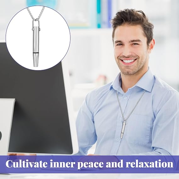 Mindful Breathing Necklace with Resistance,Breathing Resistance Necklace with Filter,Resistance Breathing Necklace,Breathlace with Resistance Filter for Anxiety Stress Relief