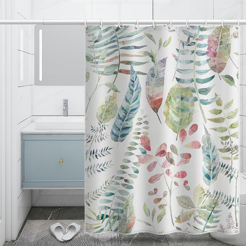 Shower Liner Shower Curtain Curtain Shower Liner Polyester Thick Partition Curtain Waterproof Bathroom Curtain Digital Printing Shower Curtain with Hook Suitable for Bathroom (Size