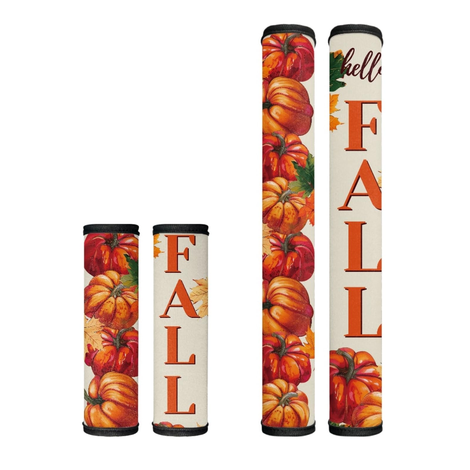Dreaweet Fall Pumpkin Maple Leaf Print Refrigerator Handle Covers Set of 4