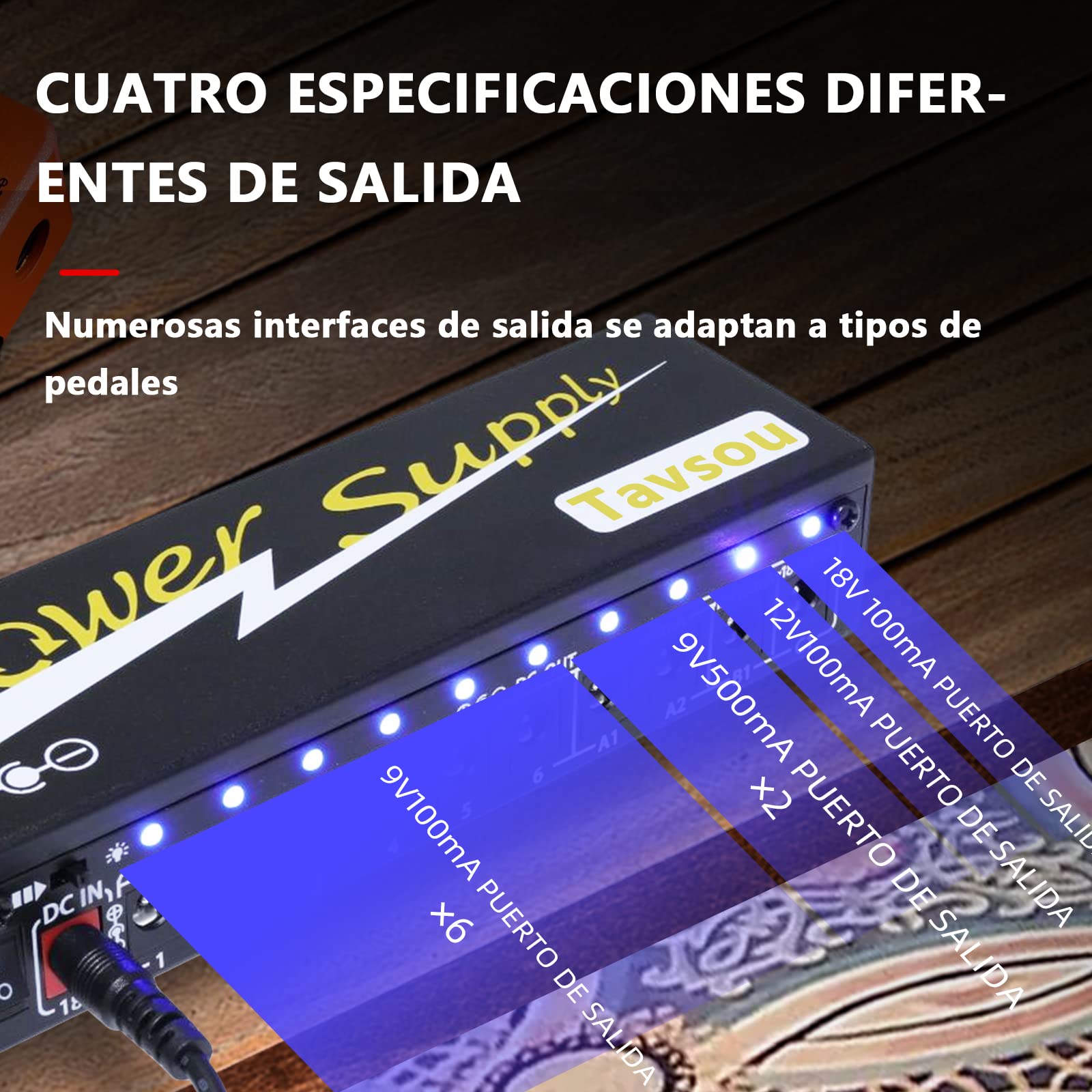 Alimentación del Pedal de efecto de Guitarra con 10 Salidas de Corriente Continua Aisladas 9V / 12V / 18V EU Enchufe