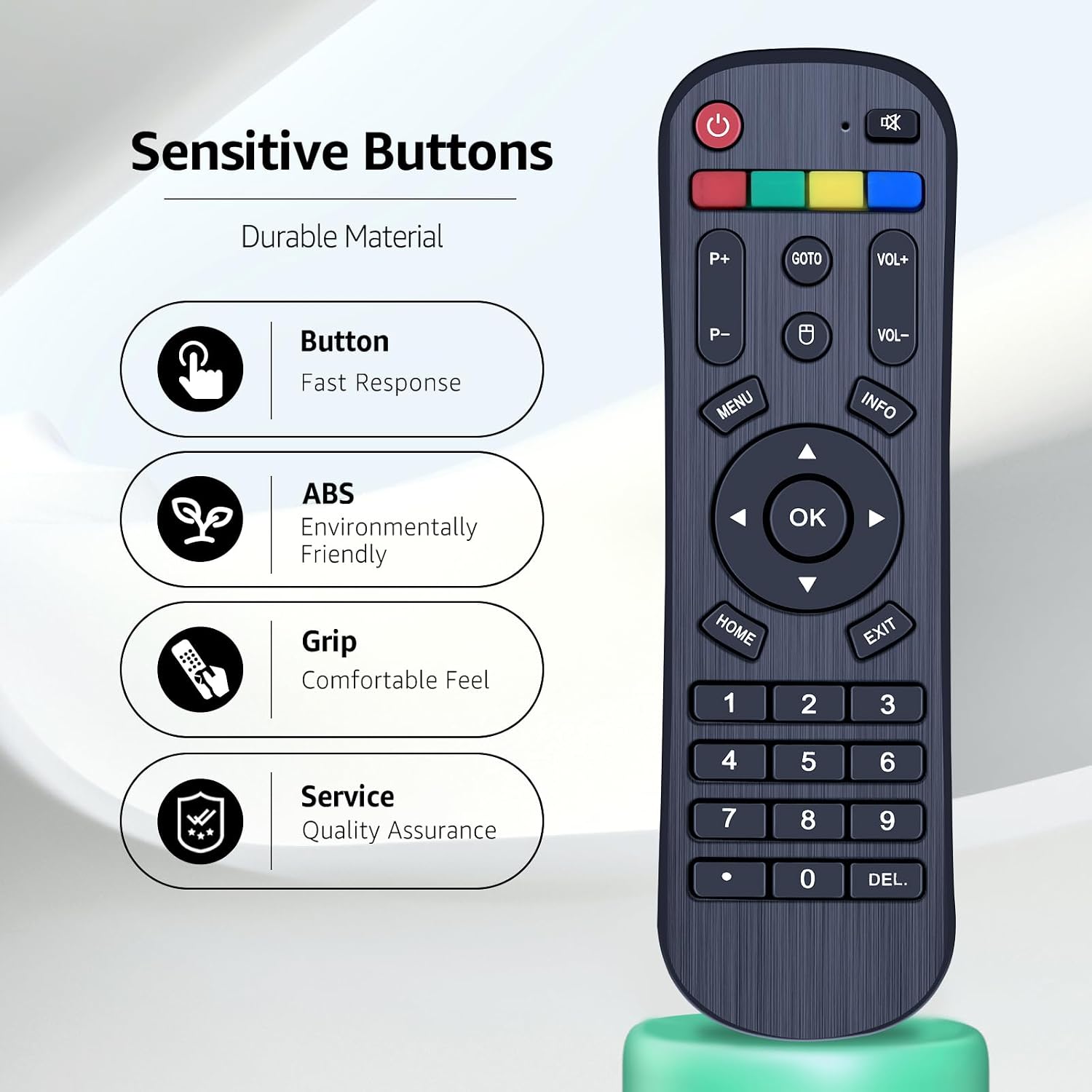 Replacement IPTV Box Remote Control Compatible with A3/A3 Pro Android TV Box, for HTV Box A1 A2 A3 B7, for Tigre/TG2 IPTV5 Plus IPTV6 IPTV8, for Luna Lunatv Box