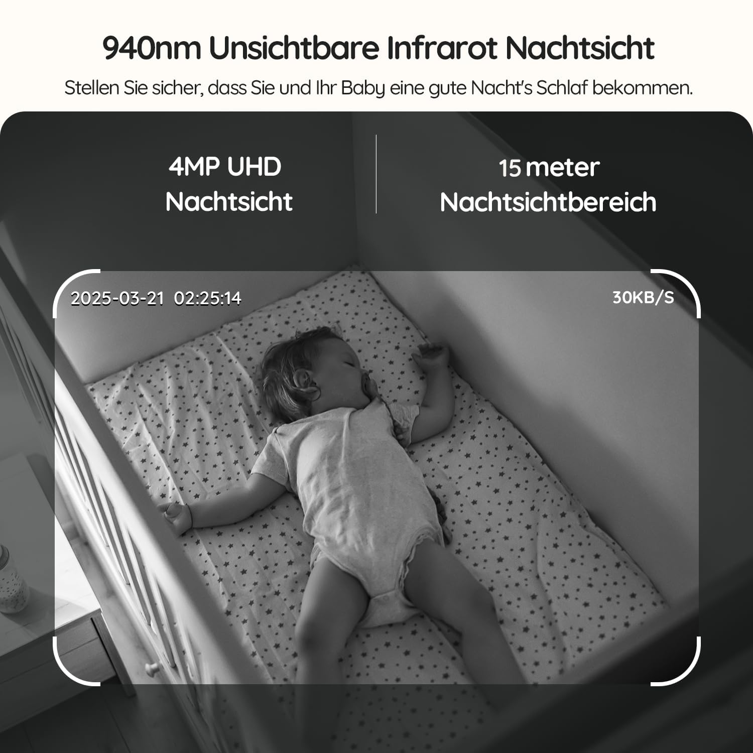 BOIFUN 4MP Babyphone mit 2 Kameras App, Split-Screen-Ansicht, KI/Weinen/Bewegungs/Geräuscherkennung, Intelligente Nachtsicht, Automatische Verfolgung, PTZ 345°/65°, 5.5" Video Babyfon WLAN