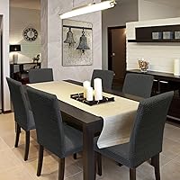 Vista 34 de Juego de 6 fundas elásticas para sillas de comedor, extraíbles y lavables, para sillas de comedor, hotel, ceremonia