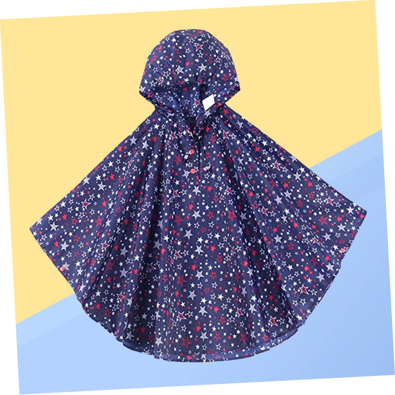 2piezas Chubasquero Infantil Poncho Capucha Diseño De Estrellas Azul Para Caminatas y Escolar