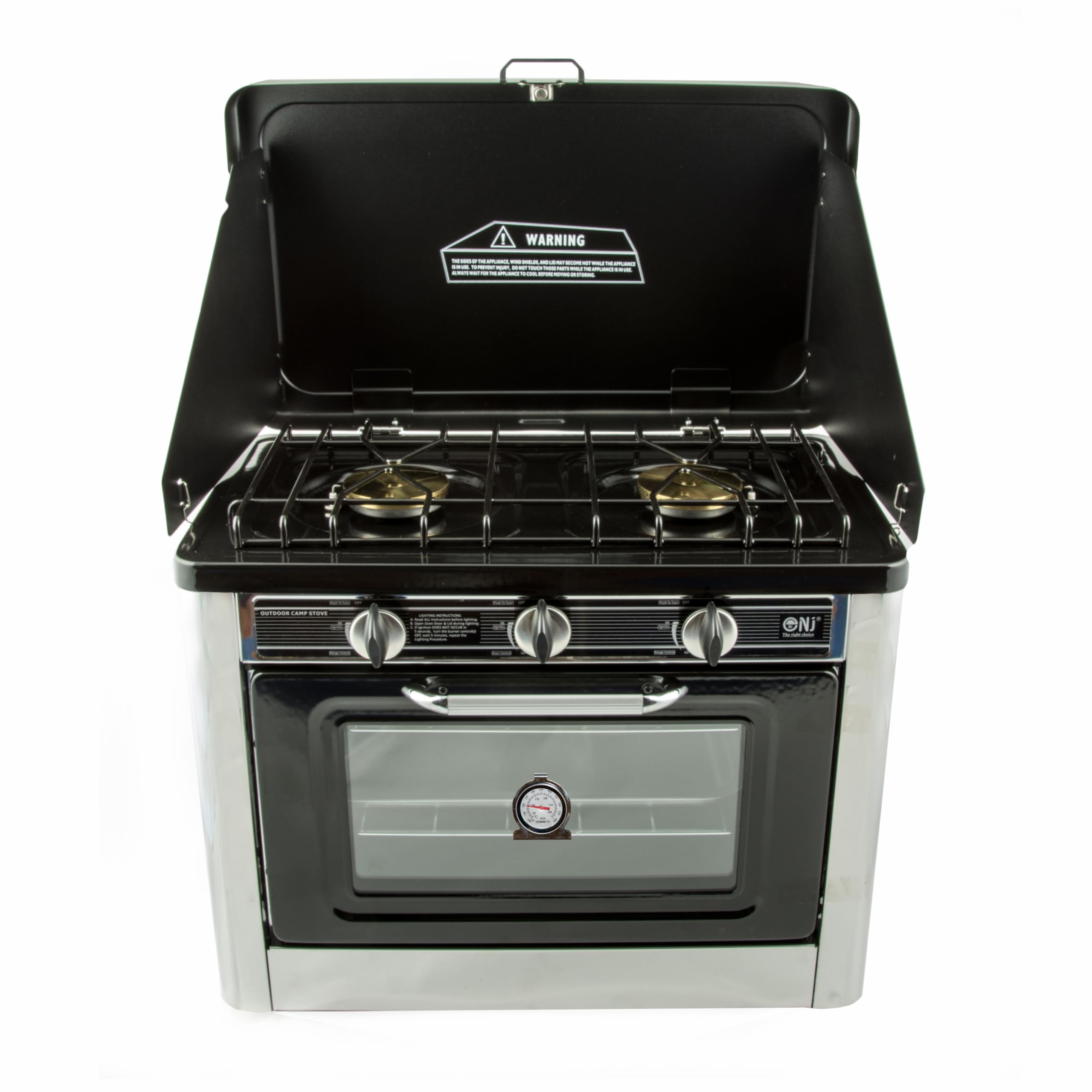 NJ CO-01 Camping Gas Oven -2 Burner Portable Stove Outdoor Cooker LPG