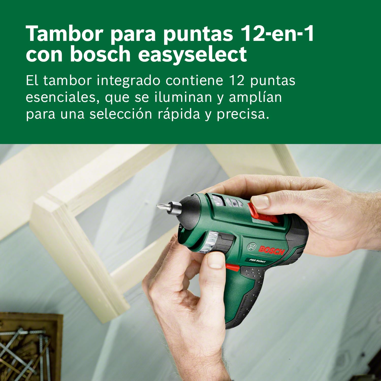 Bosch PSR SELECT Atornillador a batería (puntas, batería Compact Power BA 4V 2.0 Ah, caja de cartón)