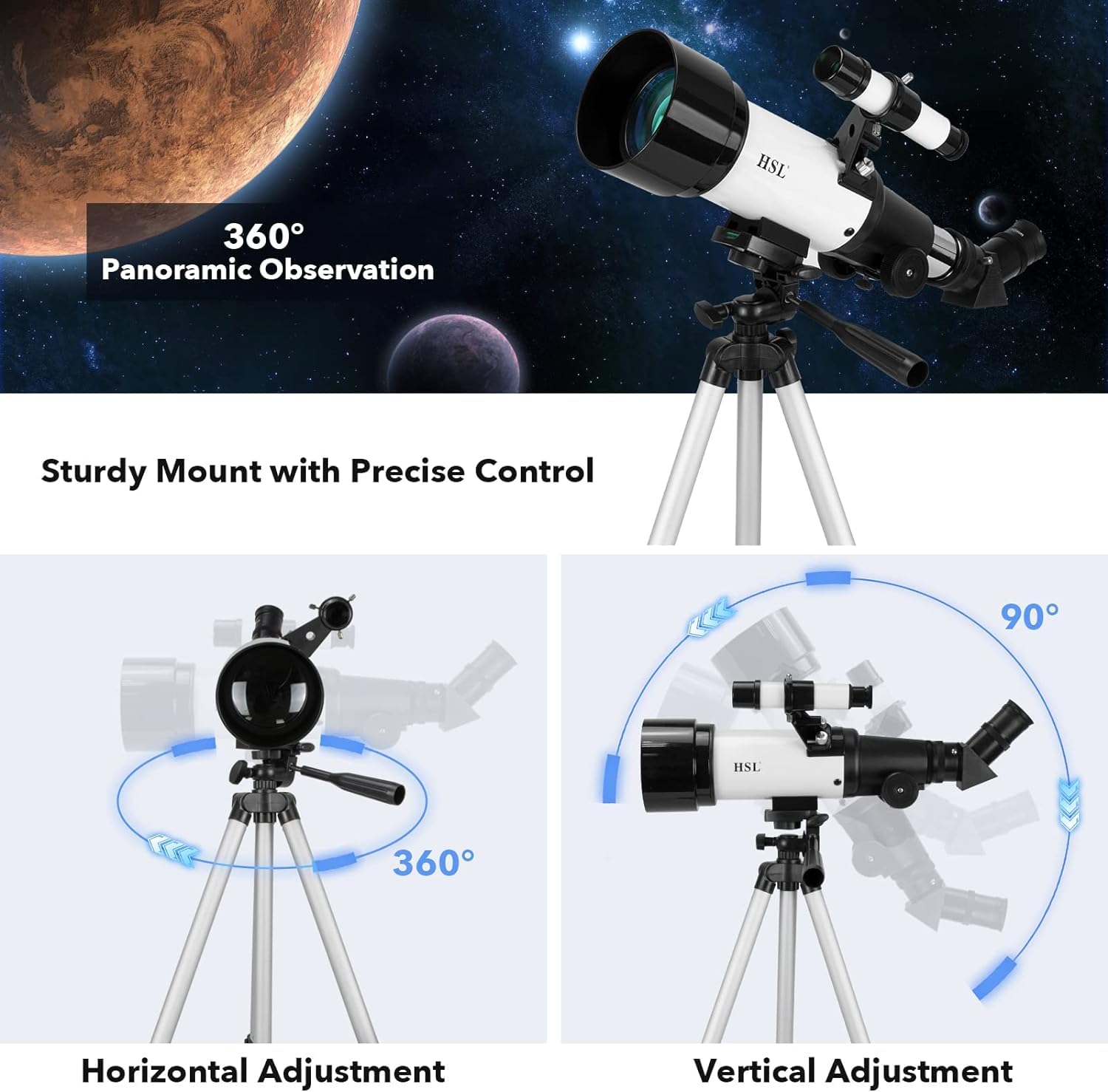 Amazon.com : HSL70400 Telescope for Kids 8-12,Telescope for Adults