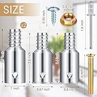 Vista 2 de Zhengmy 6 piezas de repuesto de punta roscada, mango roscado de escoba, reemplazo de mango de poste, puntas adaptador de poste de extensión