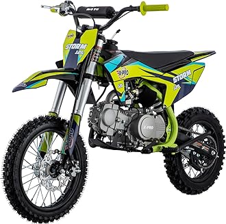 125cc Kids Dirt Bike Pit Bike Youth Dirt Pit Bike with 4-Speed Semi-Automatic Transmission, Big 14"/12" Tires!