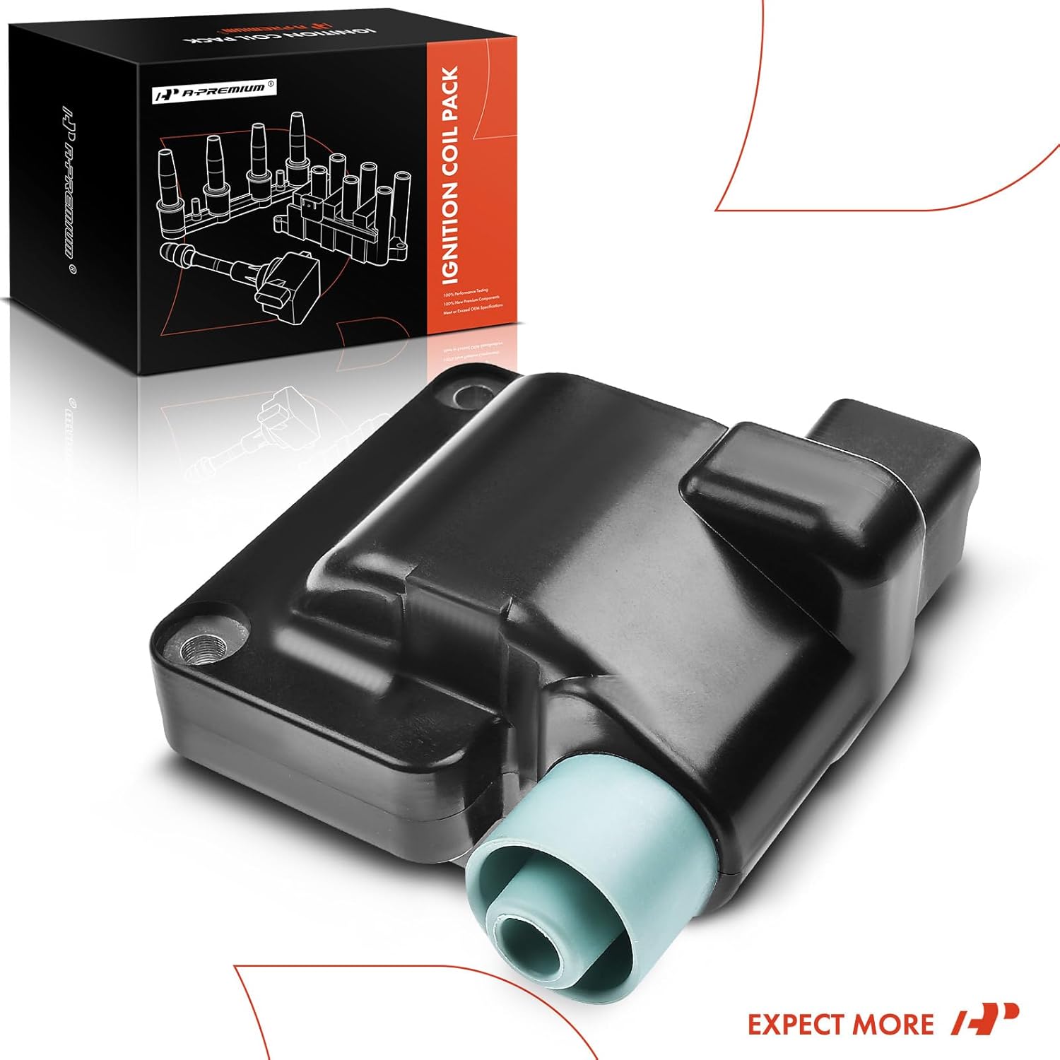 A-Premium Ignition Coil Pack Compatible with Honda Accord L4 2.2L 1994-1997 (TEC Distributor), Prelude L4 2.2L 1997-2001