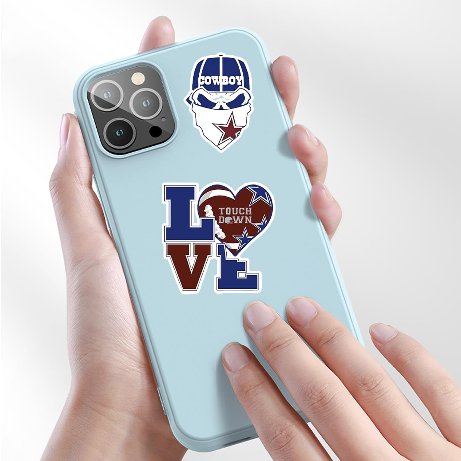 Cowboy Football Stickers 55 Pcs American Cowboy Rugby Stickers, Blue Dallas Football Birthday Party Favors Dallas Soccer Themed Party Supplies Decorations for Sports Game Sport Team Gifts - Image 4