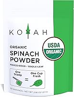 Vista 1 de KOYAH - Organic USA Spinach Powder (Equivalent to 30 Cups Fresh): Freeze-Dried, Whole-Leaf Powder
