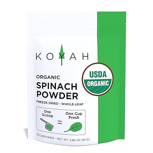 KOYAH - Organic Spinach Powder (Equivalent to 30 Cups Fresh):
