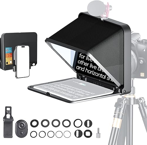 Miniatura 14 de LENSGO TC7S Teleprompter portátil para teléfono, mini teleprompter plegable de un segundo con control remoto, aplicación compatible con iPhone
